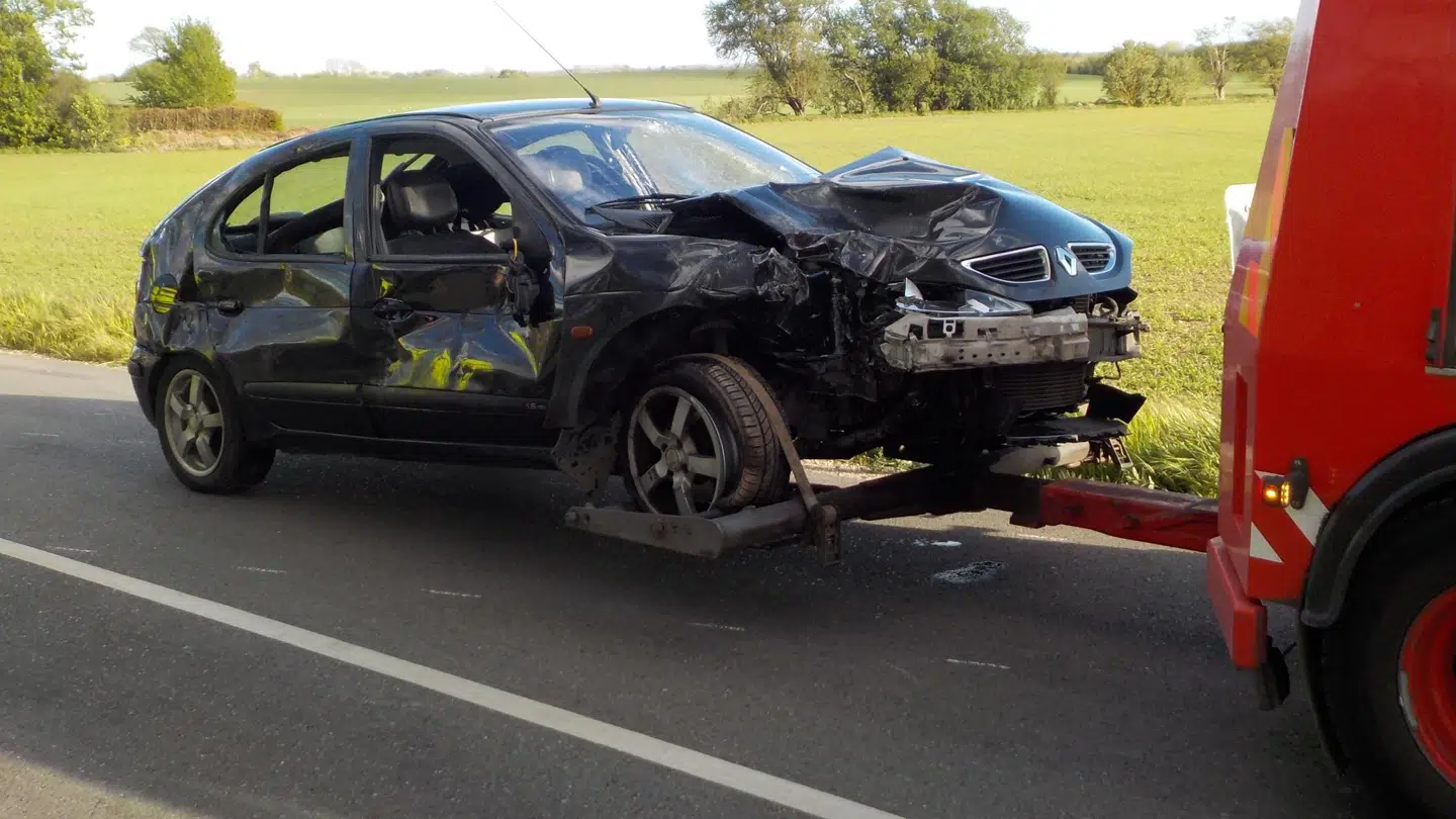 Bilen, som motorcyklisten kørte ind i.