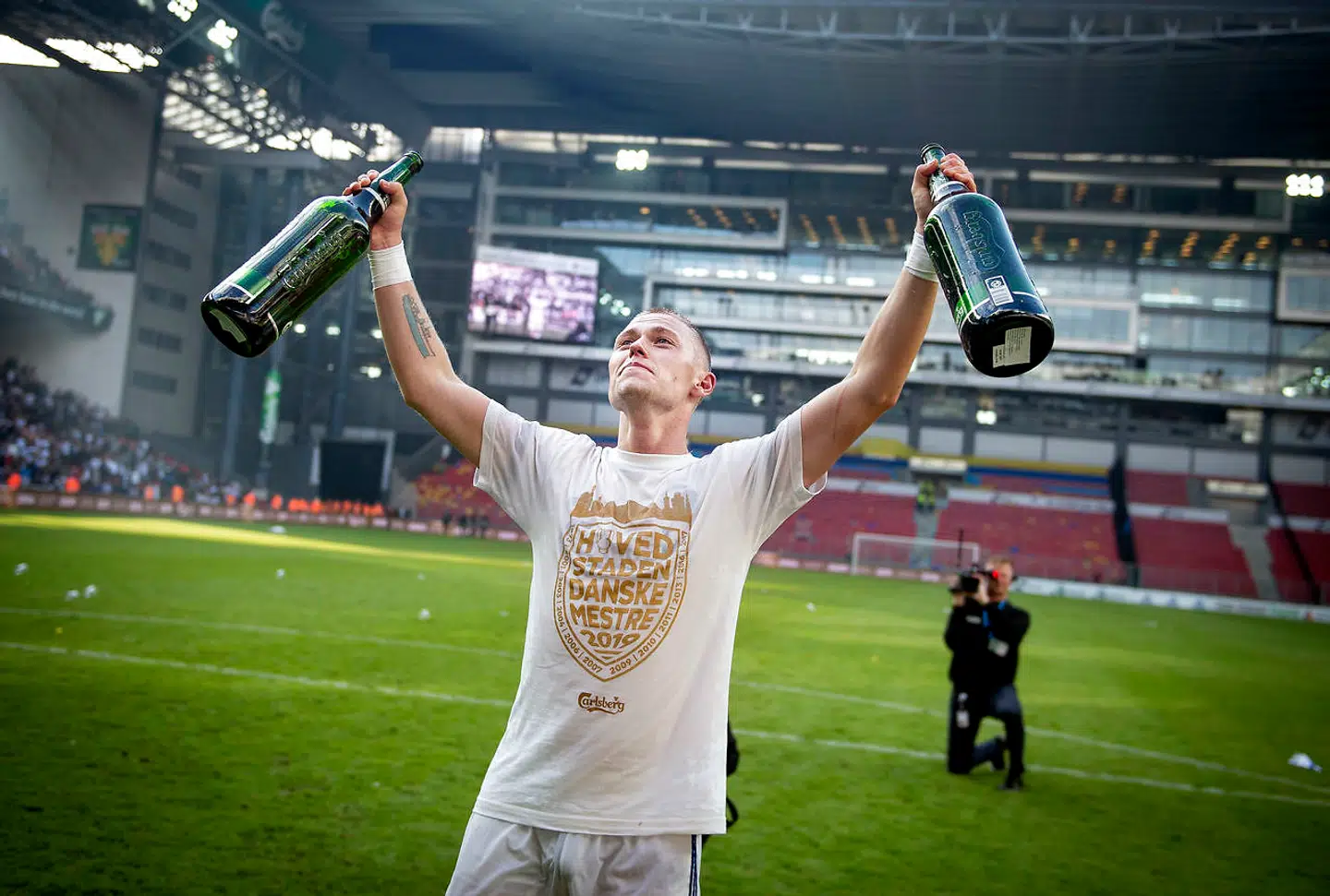 FCKs Viktor Fischer efter superligakampen mellem FC København - Brøndby i Parken søndag den 5. maj 2019.