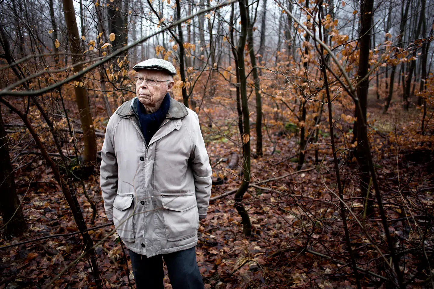 Poul Falk-Jensen, frihedskæmperen med flest likvideringer under besættelsen. Her er han i Geel Skov nord for København, hvor han likviderede sine to sidste ofre 7. maj 1945.