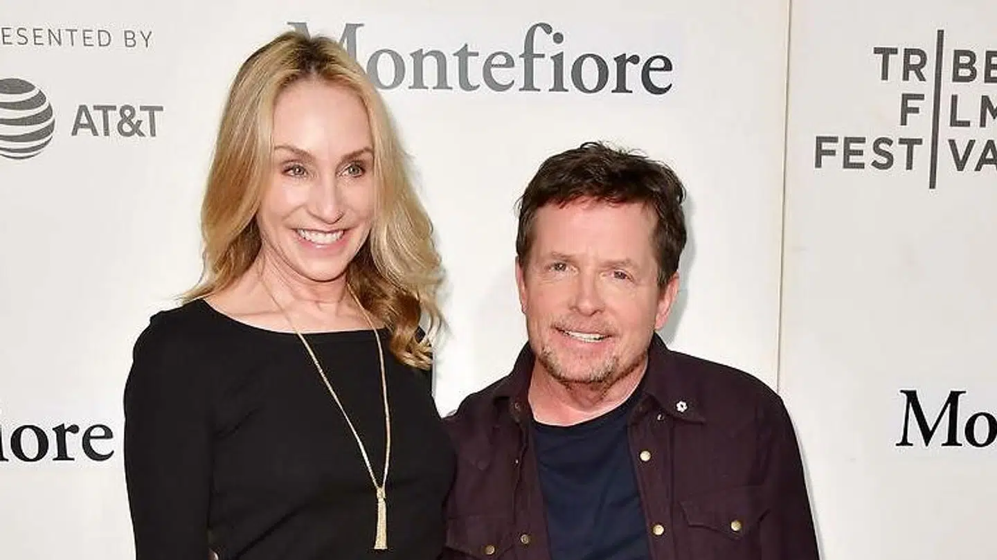 Michael J. Fox med sin hustru Tracy Pollan.