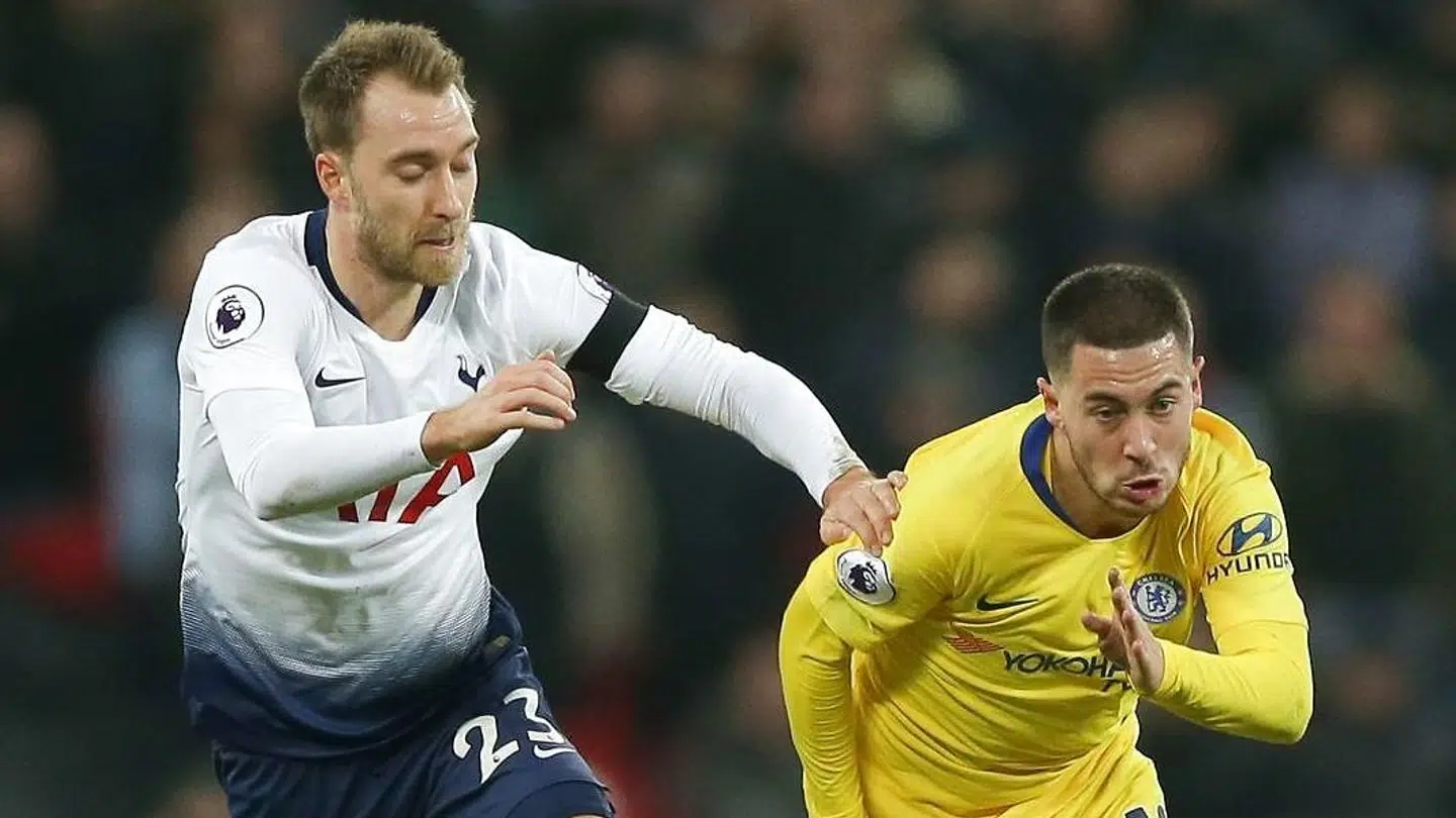 Eriksen og Hazard jagtes af Real Madrid.