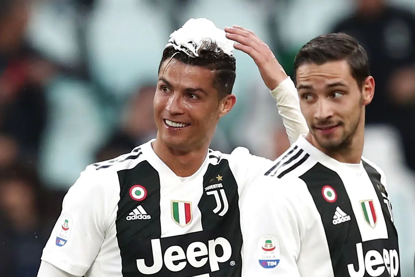 Cristiano Ronaldo under Juventus' fejring af det italienske mesterskab.