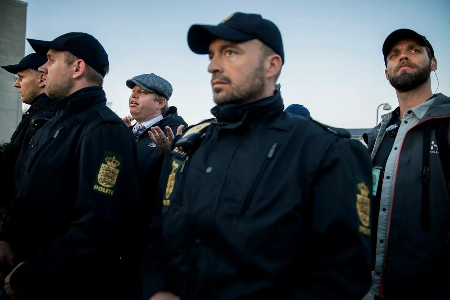 Rasmus Paludan fra Stram Kurs demonstrerede på Holmegårdsvej i Kokkedal mandag den 29. april 2019. (Foto: Nikolai Linares/Ritzau Scanpix)