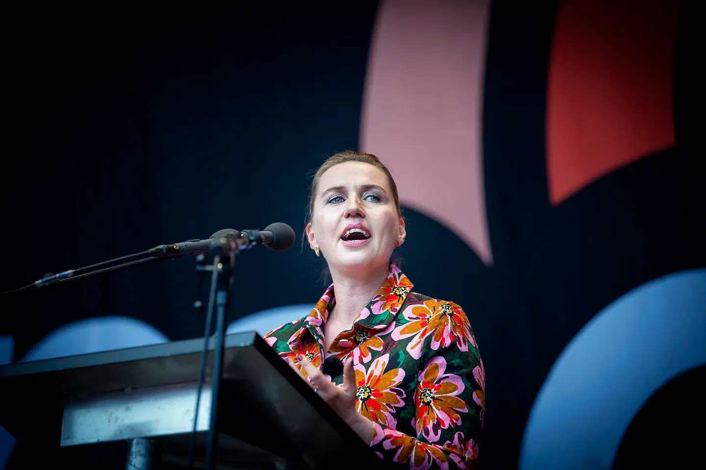 Tale og tumult under Mette Frederiksen (S) på arbejdernes internationale kampdag markeres i Fælledparken i København, onsdag den 1. maj 2019.