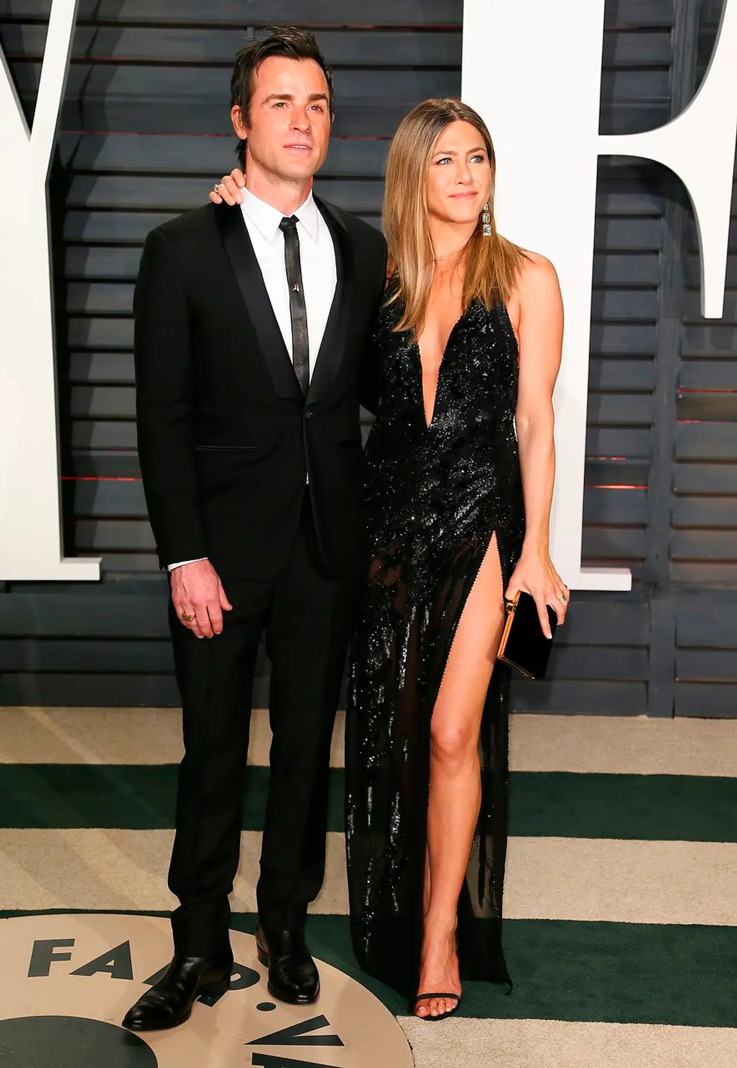 Justin Theroux og Jennifer Aniston tilbage i 2017, da de stadig dannede par. JEAN-BAPTISTE LACROIX / AFP