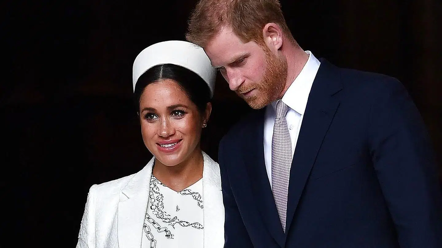 Prins Harry og Meghan fotograferet efter en ceremoni i Westminster Abbey den 11. marts.