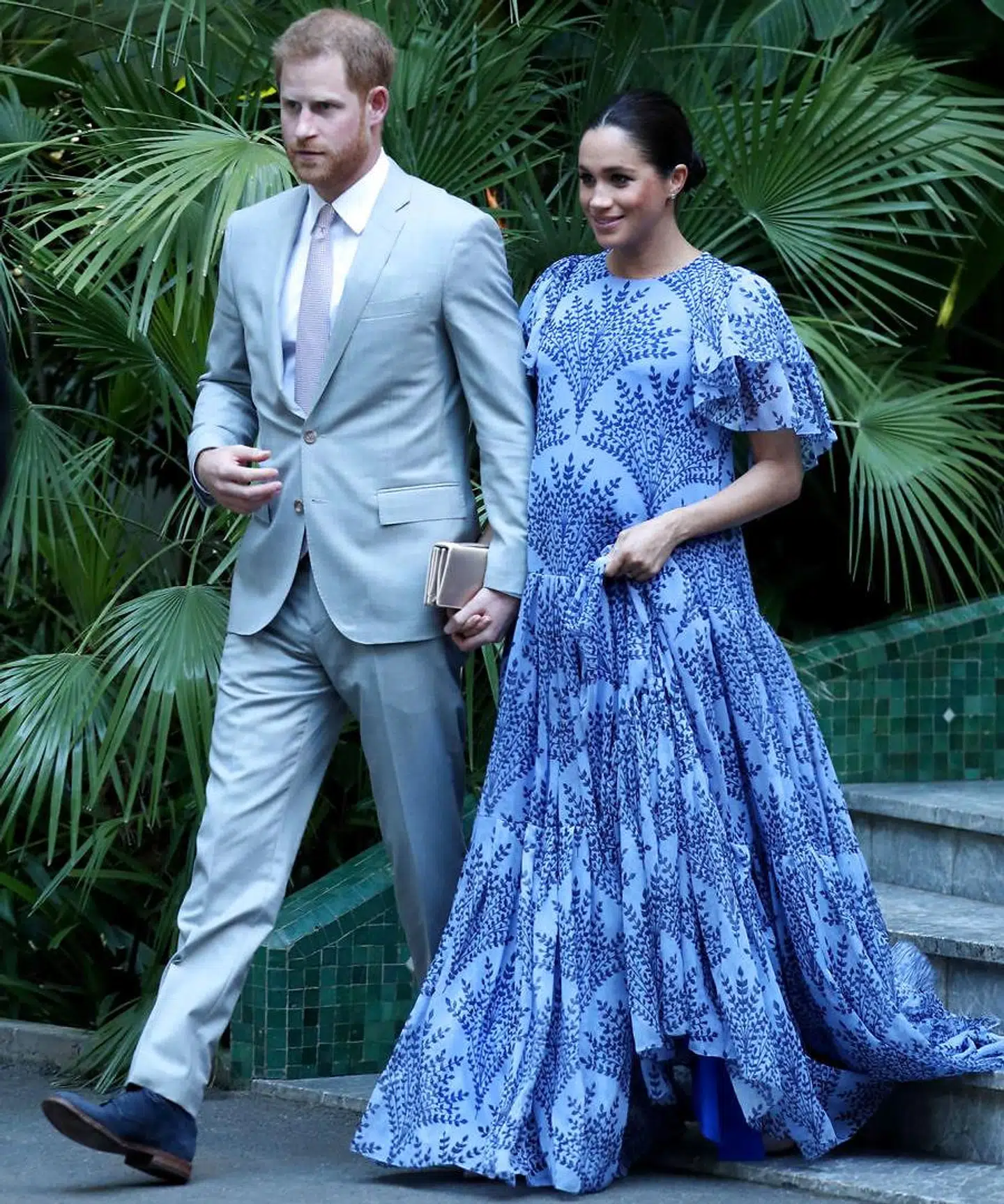 Markle og prins Harry under deres besøg i Marokko i februar.