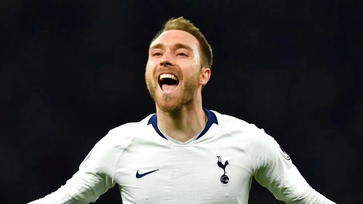 Christian Eriksen fejrer et brag af en scoring mod Brighton tirsdag aften.