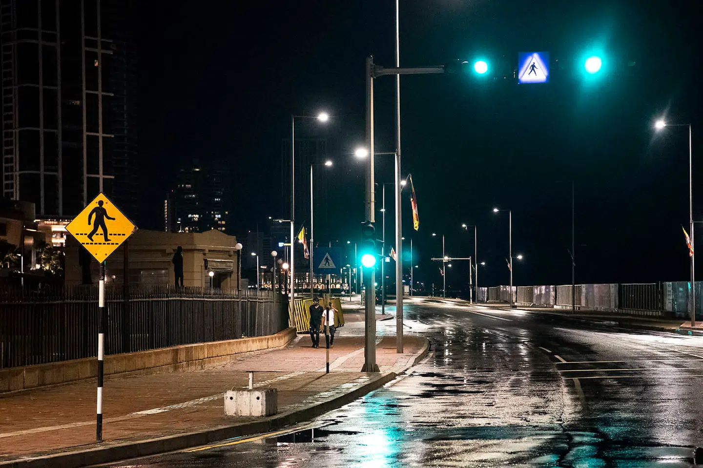 Sri Lanka Hovedstaden Colombo Gaderne ligger øde hen.