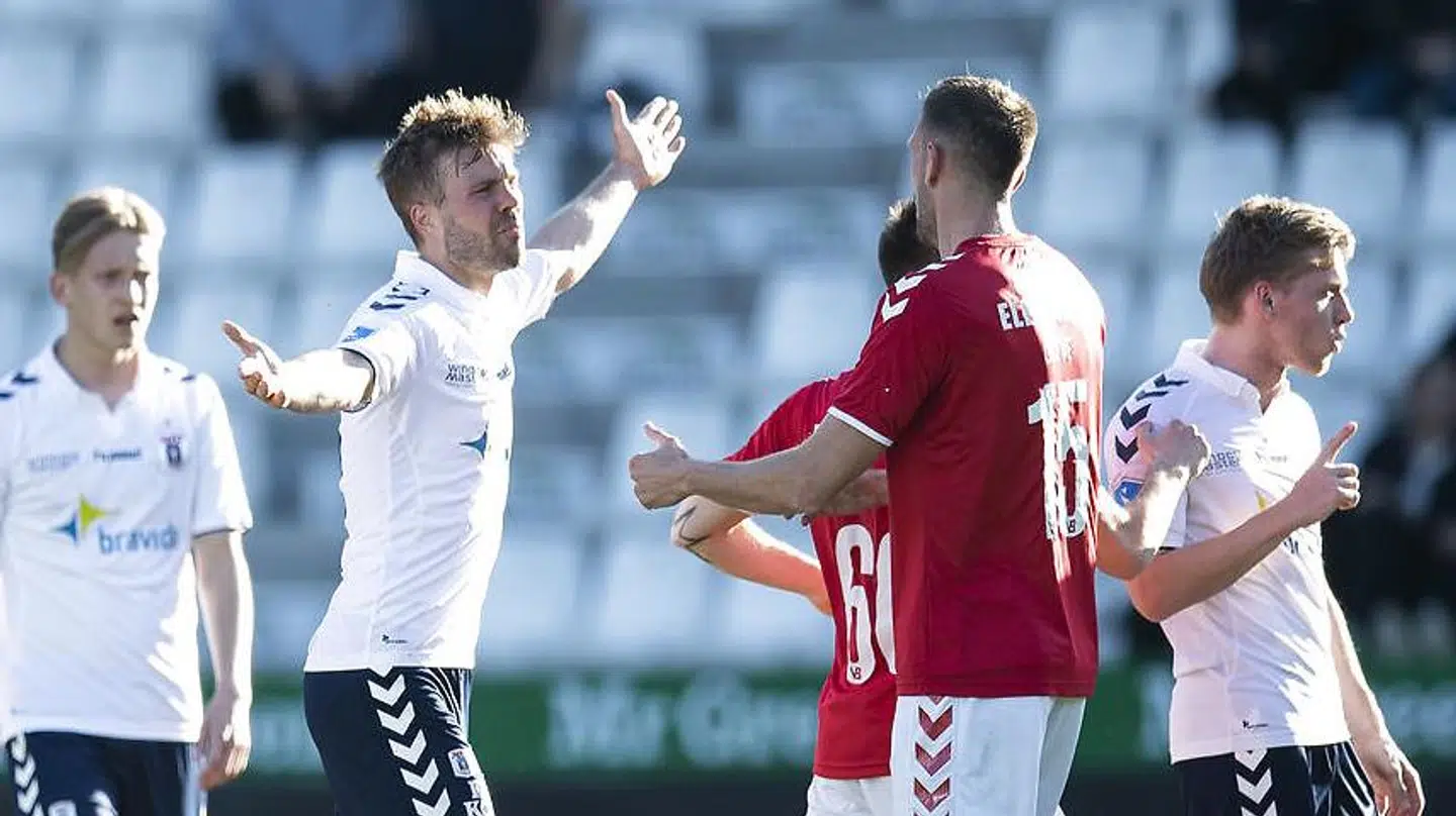 Patrick Mortensen (med armene ud til siden) lavede hattrrick.