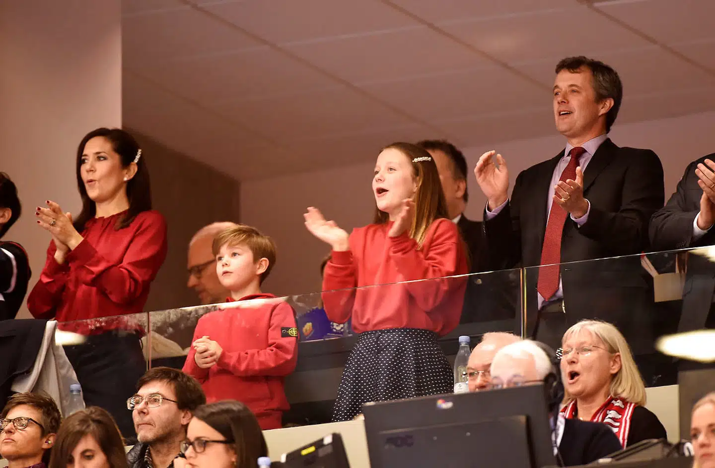 Håndbold-VM 2019 i Jyske Bank Boxen i Herning. Kronprinsesse Mary, prins Vincent, prinsesse Isabella og kronprins Frederik til kampen mellem Danmark og Tyskland. Foto: REUTERS/Fabian Bimmer