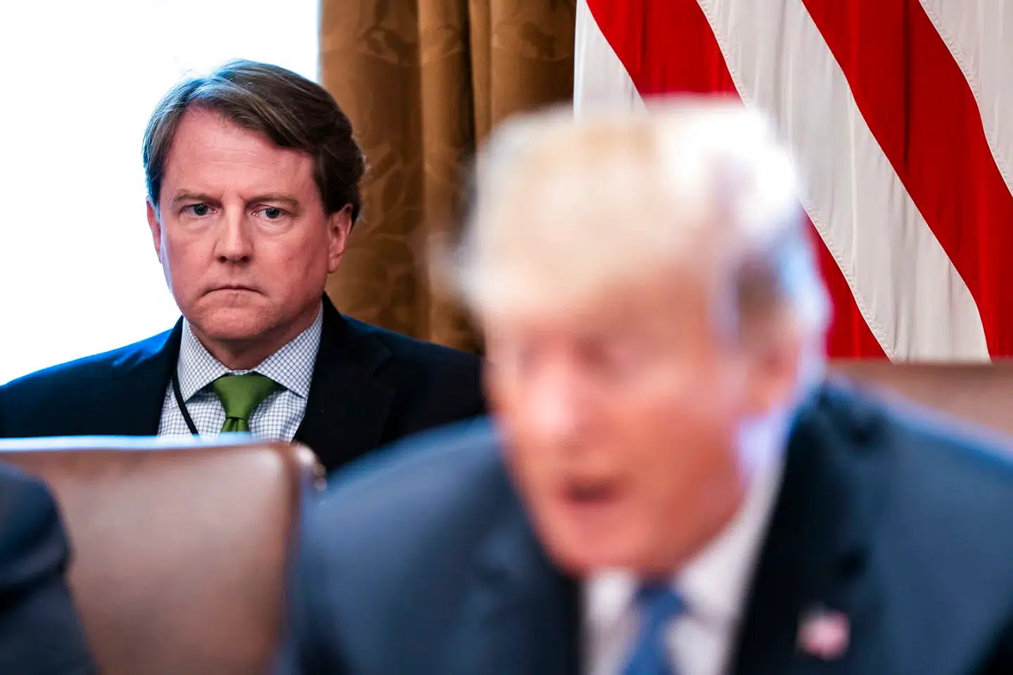 ARKIVFOTO af Don McGahn og Donald Trump.