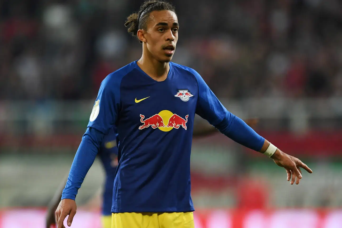Yussuf Poulsen har lavet 15 mål i Bundesligaen i denne sæson. Andreas Gebert/Reuters