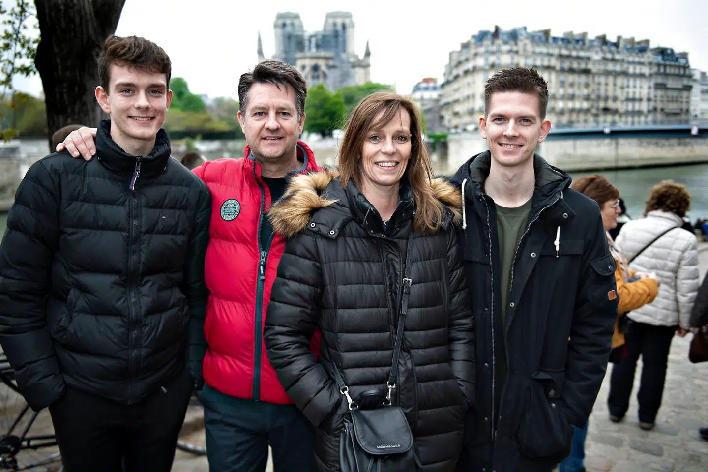 Notre Dame i Paris. Familien Leitisstein i Paris. Paris, tirsdag den 16 april 2019.