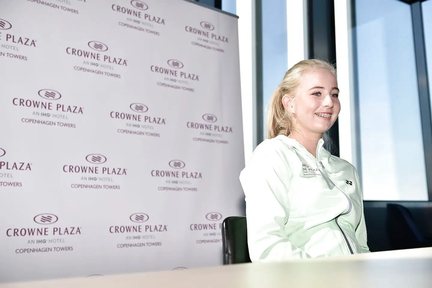 Clara Tauson var mandag i København, hvor hun fortalte om sit nye sponsorsamarbejde med Hotel Crowne Plaza Copenhagen Towers. (Foto: Mads Claus Rasmussen/Ritzau Scanpix)