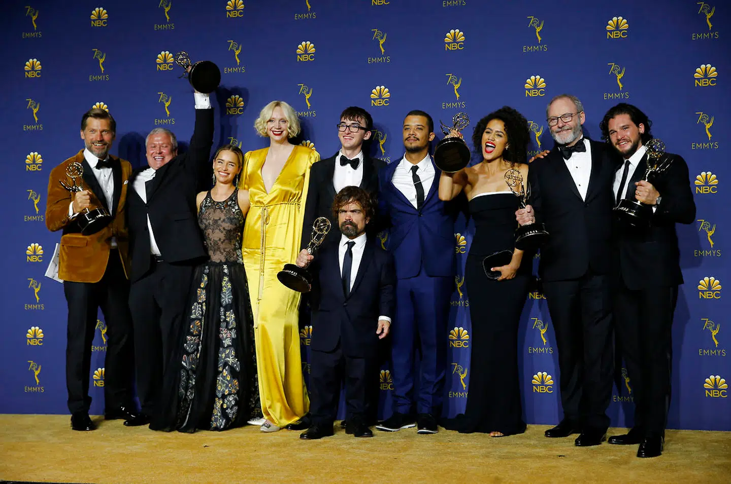 En del af holdet bag Game of Thrones til Emmy showet i 2018.