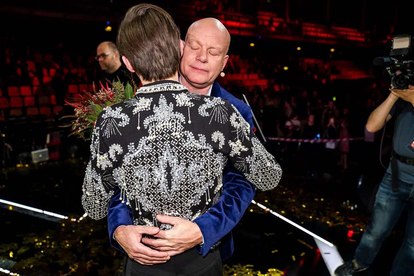 Thomas Blachman og Kristian Kjærlund mødtes i et kram efter fredagens finale.
