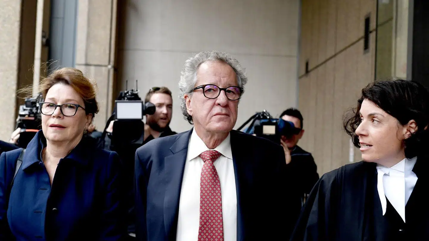 Geoffrey Rush ankommer til højesteret i Sydney, Australien, den 11. april 2019. Kort efter blev han tilkendt erstatning for bagvaskelse.