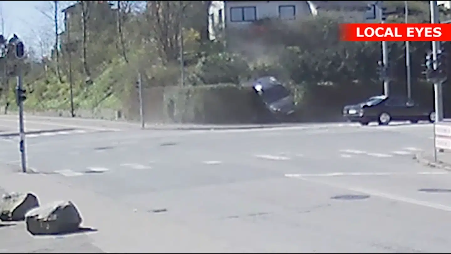 Citroënen endte i en hæk.