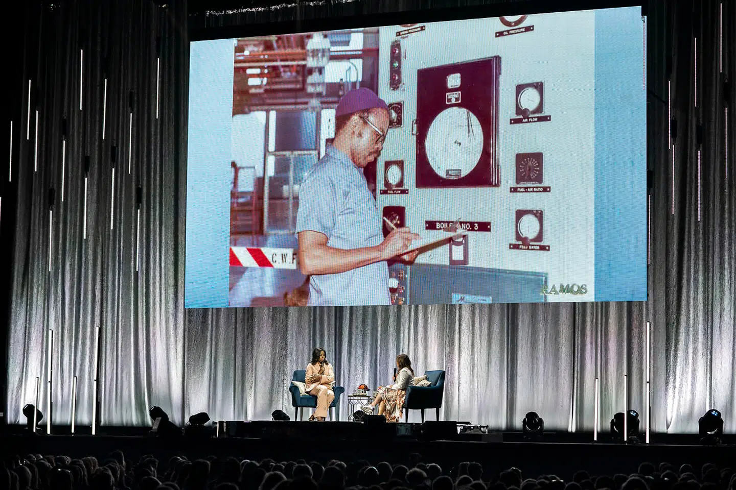 Michelle Obama besøger Royal Arena i forbindelse med sin bog-tour for sin biografi "Becoming" tirsdag den 9. april 2019. I bogen fortæller hun blandt andet om livet som USA's første afroamerikanske førstedame. (foto: Martin Sylvest/Ritzau Scanpix 2019)