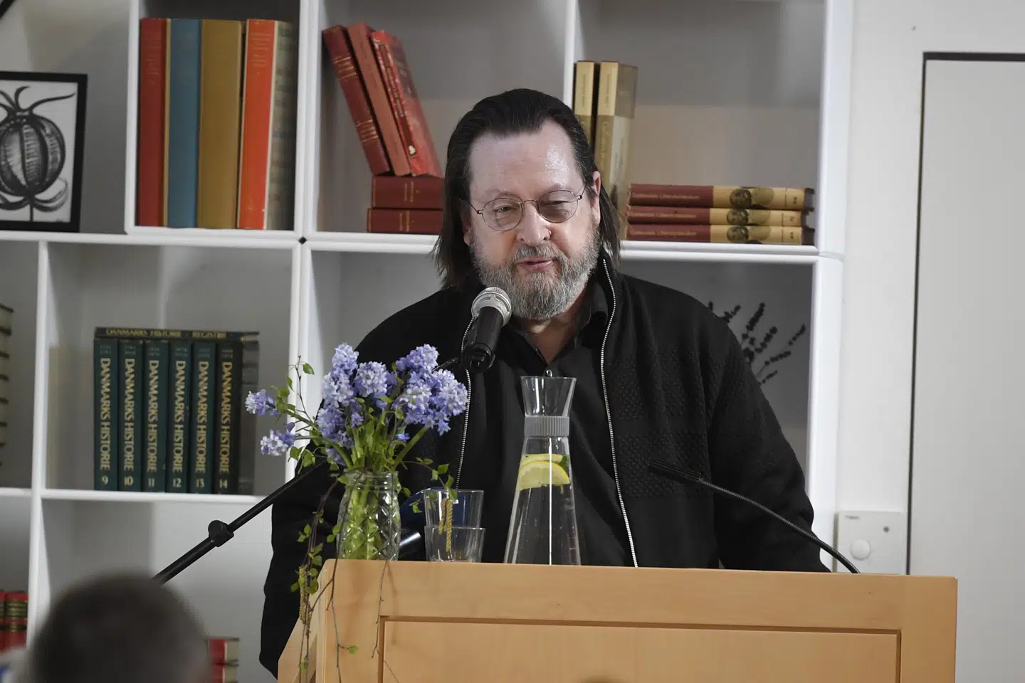 Filminstruktør Lars Von Trier modtog Rungstedlundprisen på Karen Blixen Museet. Tariq Mikkel Khan/Ritzau Scanpix