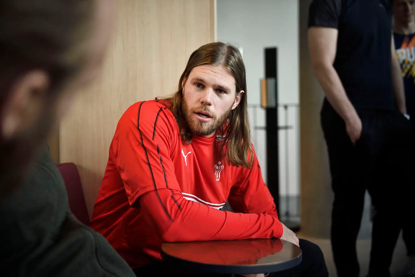 Mikkel Hansen til herrelandsholdets pressemøde på Scandic i Kødbyen i København inden deres EM-kvalifikationskamp mod Montenegro, 8. april 2019.. (Foto: Tariq Mikkel Khan/Ritzau Scanpix)
