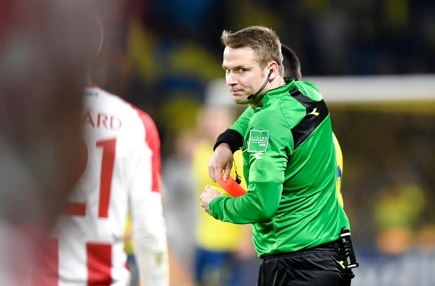Ante Erceg, Brøndby IF, BIF får et rødt kort i Sydbank Pokalsemifinalen mellem Brøndby IF og AAB på Brøndby Stadion torsdag den 4. april 2019. (Foto: Lars Møller/Ritzau Scanpix 2019)