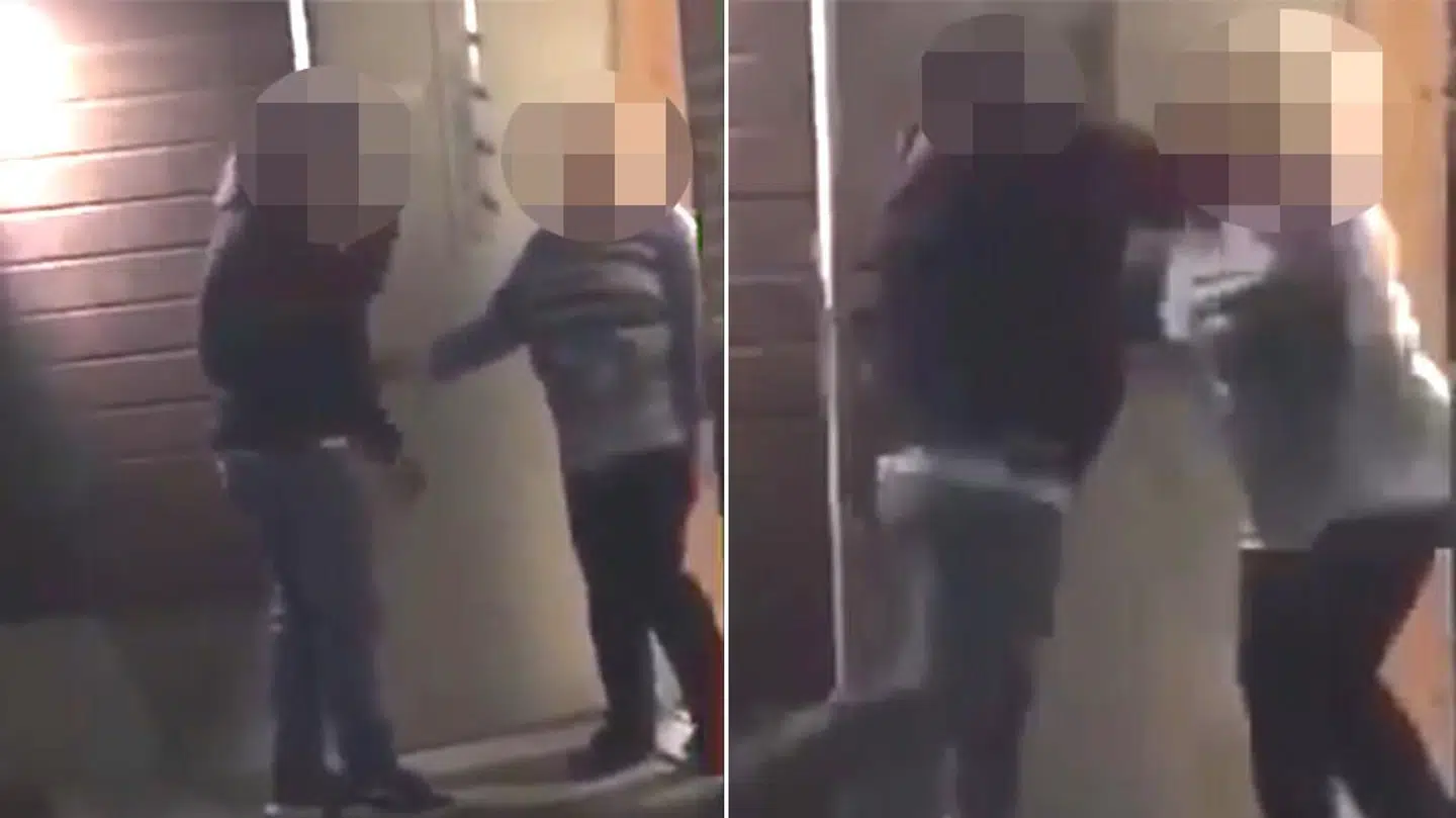 Her ses screenshots fra den delte video, hvor Norunn bliver slået