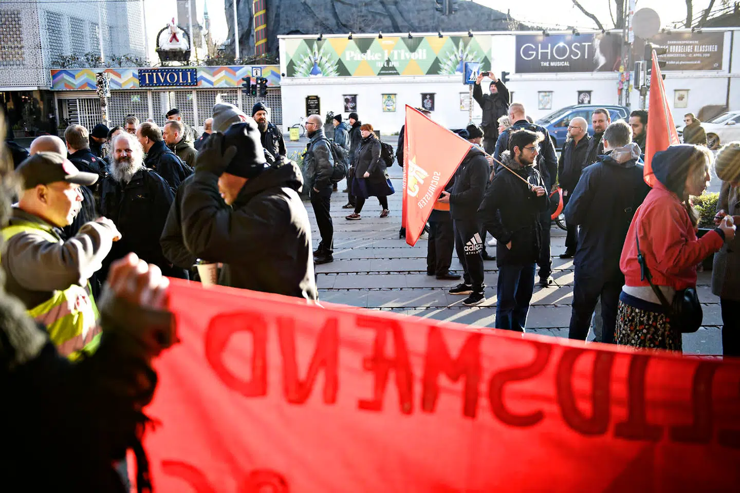 Hovedbanegården i København hvor DSB lokomotivførere strejkede mandag den 1. april 2019.