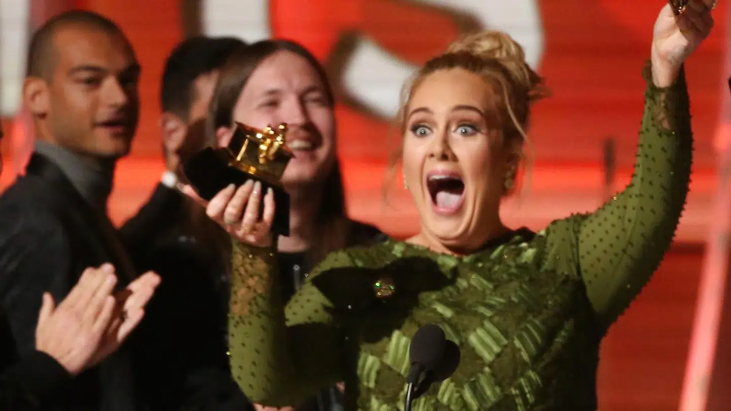 I 2017 vandt Adele fem Grammyer. Det var det hidtidige højdepunkt i hendes karriere. (Scanpix)