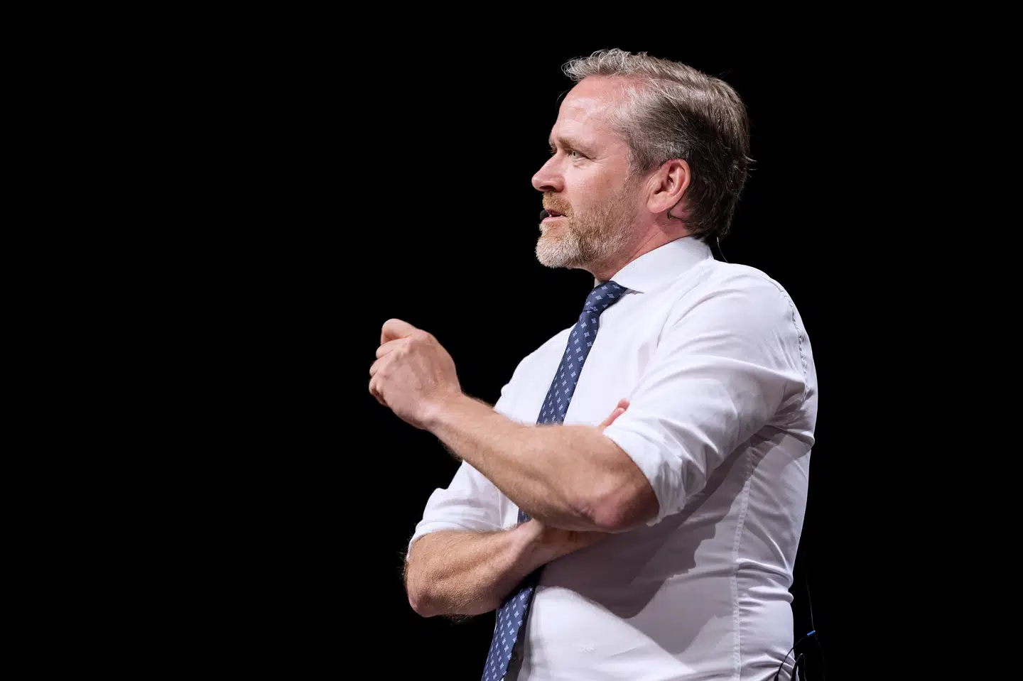 Partileder og udenrigsminister Anders Samuelsen på talerstolen ved Liberal Alliances landsmøde i Tivoli Hotel Bax Lindhardt/Ritzau Scanpix