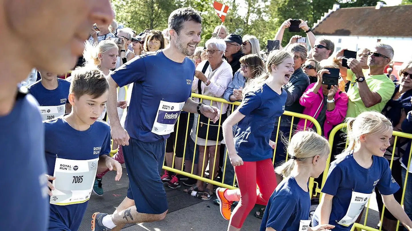 Kronprins Frederik ses her ved starten af 'Royal Run' i Aalborg den 21. maj 2018.
