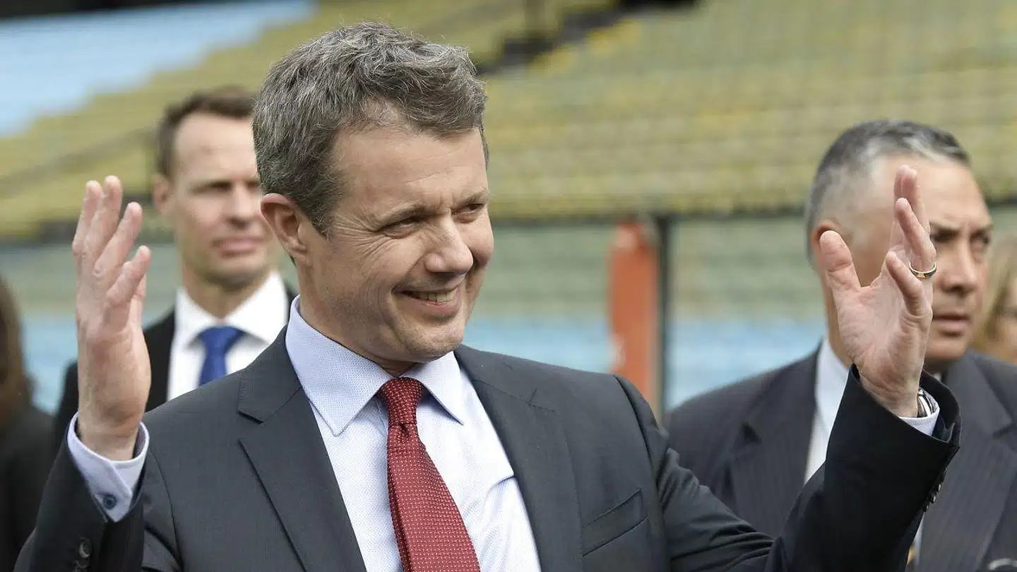 Crown Prince Frederik of Denmark gestures while visiting Argentina's Boca Juniors football team stadium "Bombonera" in Buenos Aires on March 19, 2019. - Danish Royals are in an official visit to Argentina. (Photo by JUAN MABROMATA / AFP)