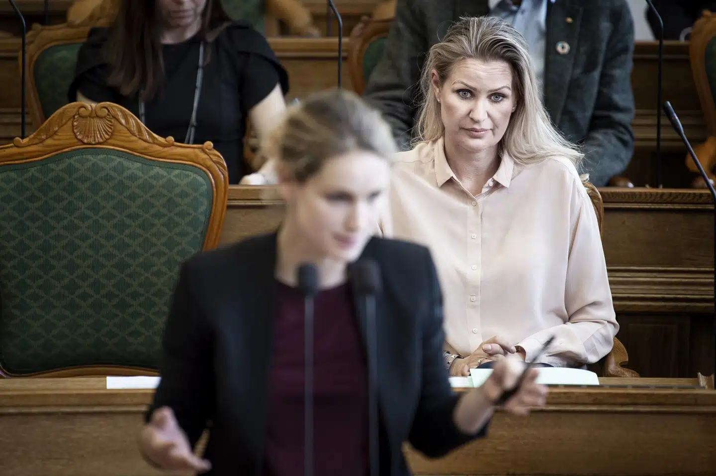 Britt Bagers (V) meget omtalte donationer blev også diskuteret under tirsdagens spørgetime med statsministeren. Liselotte Sabroe/Ritzau Scanpix