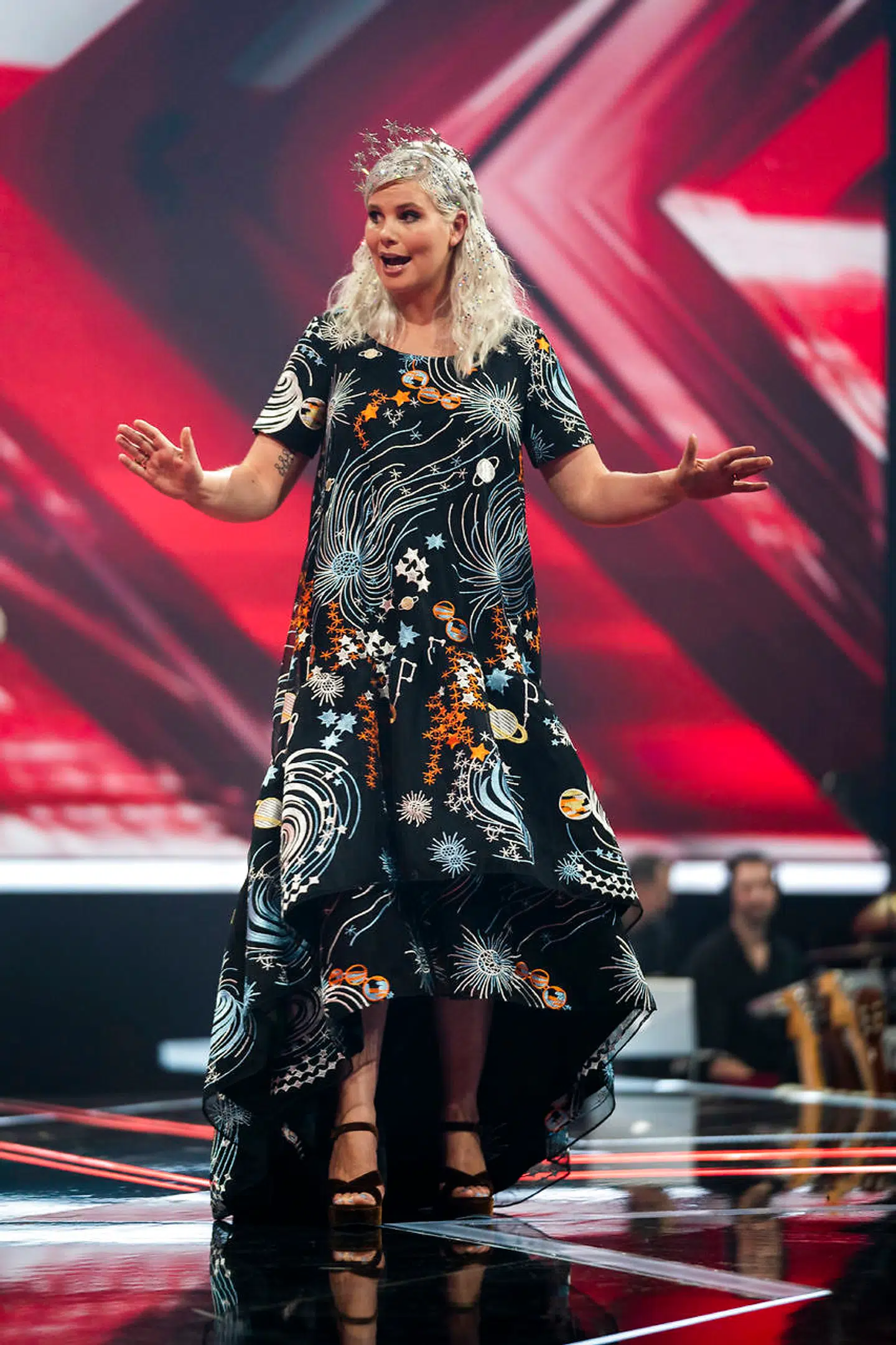 sendxnet Vært Sofie Linde .X Factor 12, Liveshow 4, Fredag d. 22. marts 2019. (foto: Martin Sylvest/Ritzau Scanpix 2019)