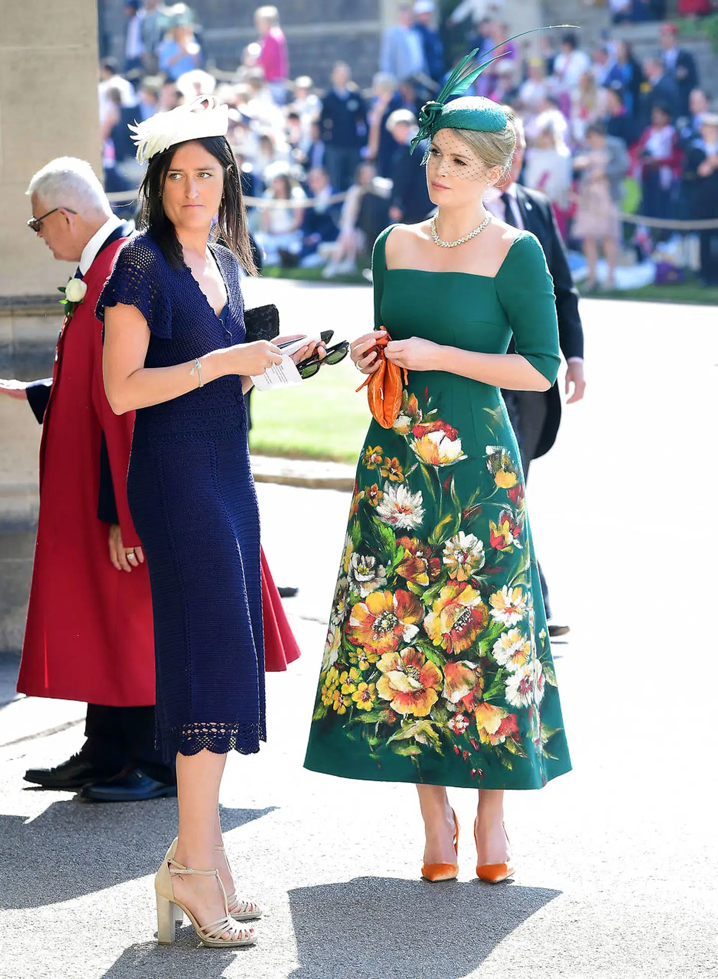 Kitty Spencer gjorde indtryk på folk med sit smaragdgrønne outfit. Ian West/Pool via REUTERS