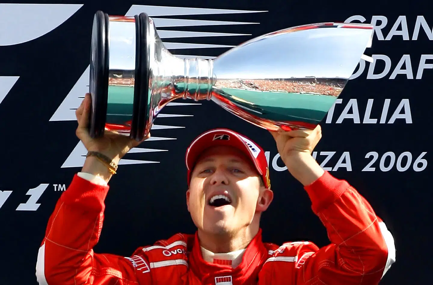 Michael Schumacher fejrer en Formel 1-titel i 2006.