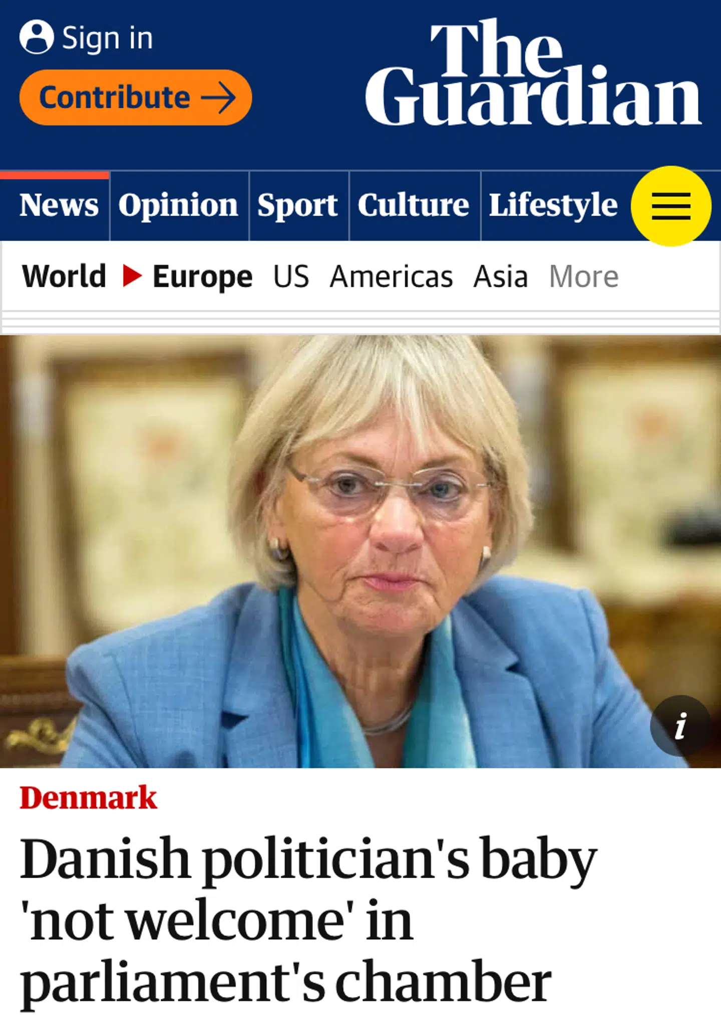 Sådan så det ud hos engelske The Guardian.