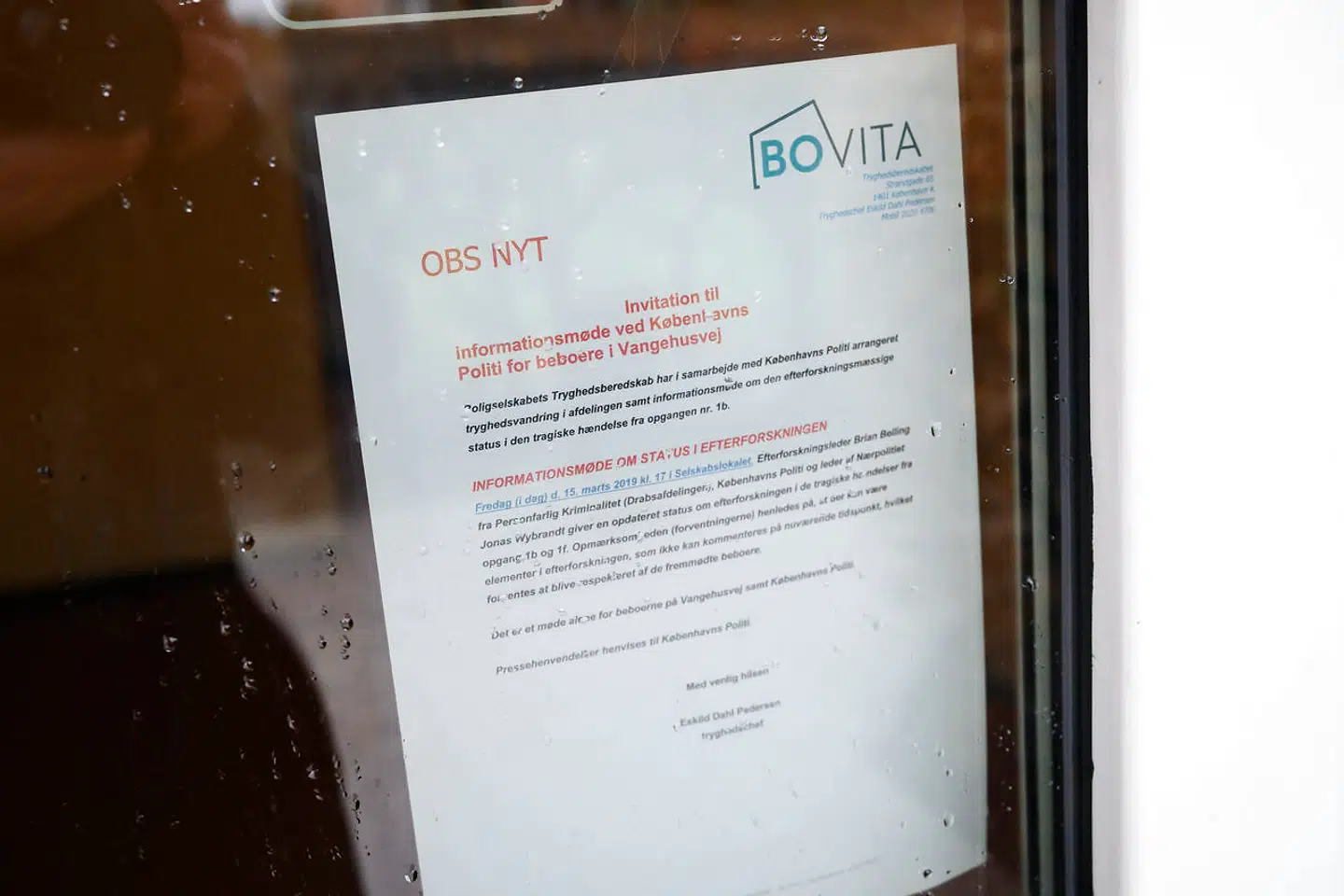 Vangehusvej på ydre Østerbro i København, fredag den 15. marts 2019.En 81-årig kvinde og en 80-årig mand er blevet kvalt, og politiet har sigtet en 26-årig mand for drab på de to ældre mennesker samt en 83-årig kvinde, der allerede er blevet kremeret. Det er sket i et ejendomskompleks på Vangehusvej på ydre Østerbro fra 7. februar til 7. marts i år. Foto: Philip Davali/Ritzau Scanpix