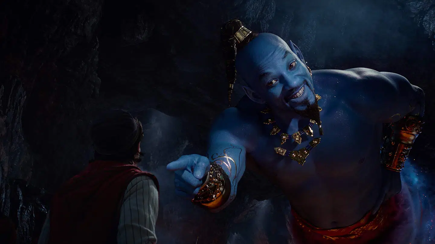 Will Smith i rollen som lampeånden Genie.