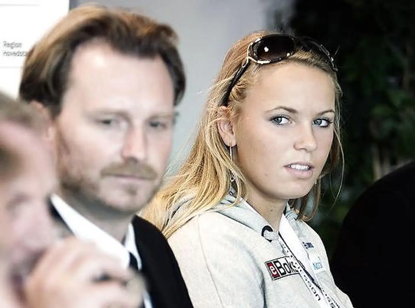 Mikkel Nissen, til venstre, sammen med Caroline Wozniacki.