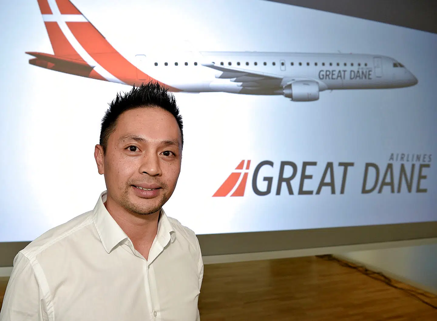 Great Dane Airlines er et nyt dansk flyselskab, der så dagens lys, da der blev holdt pressemøde i Aalborg Lufthavn i dag. Her er det Huy Duc Nguyen, CFO. Aalborg, torsdag 14. februar 2019.