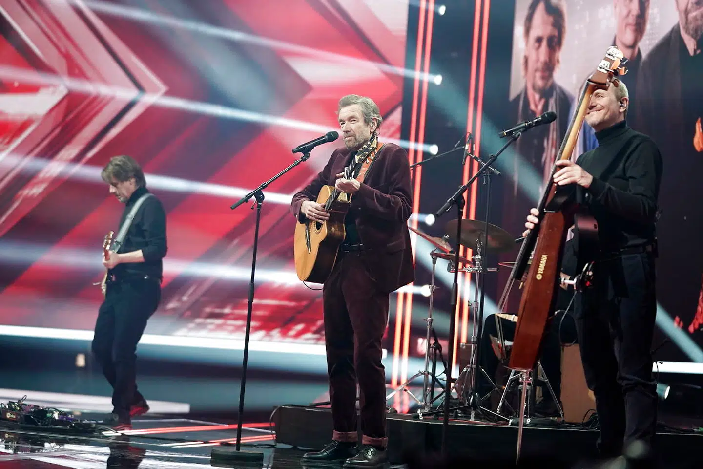 Sæsonens første liveshow i X Factor kører over skærmen, fredag den 1. marts 2019.. (Foto: Martin Sylvest/Ritzau Scanpix)