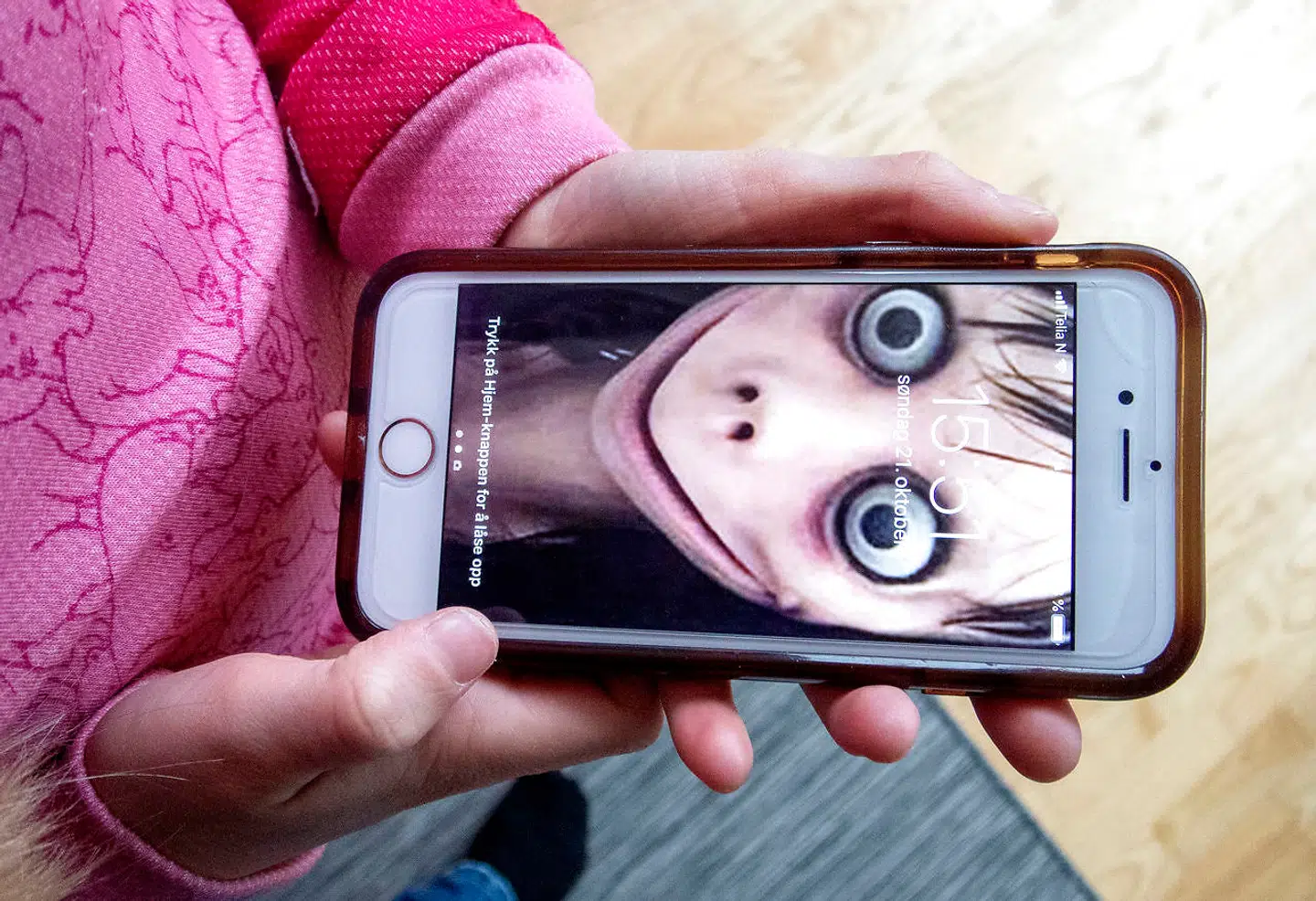Oslo 20181021. Momo Challenge er et internet-fænomen, som skræmmer børn og unge. Selv om meget af Momo-bølgen er ufarlig, er det på sin plads at fortælle børn, at de ikke må kontakte fremmede. Foto: Gorm Kallestad / NTB scanpix. (Foto: Kallestad, Gorm/Ritzau Scanpix)