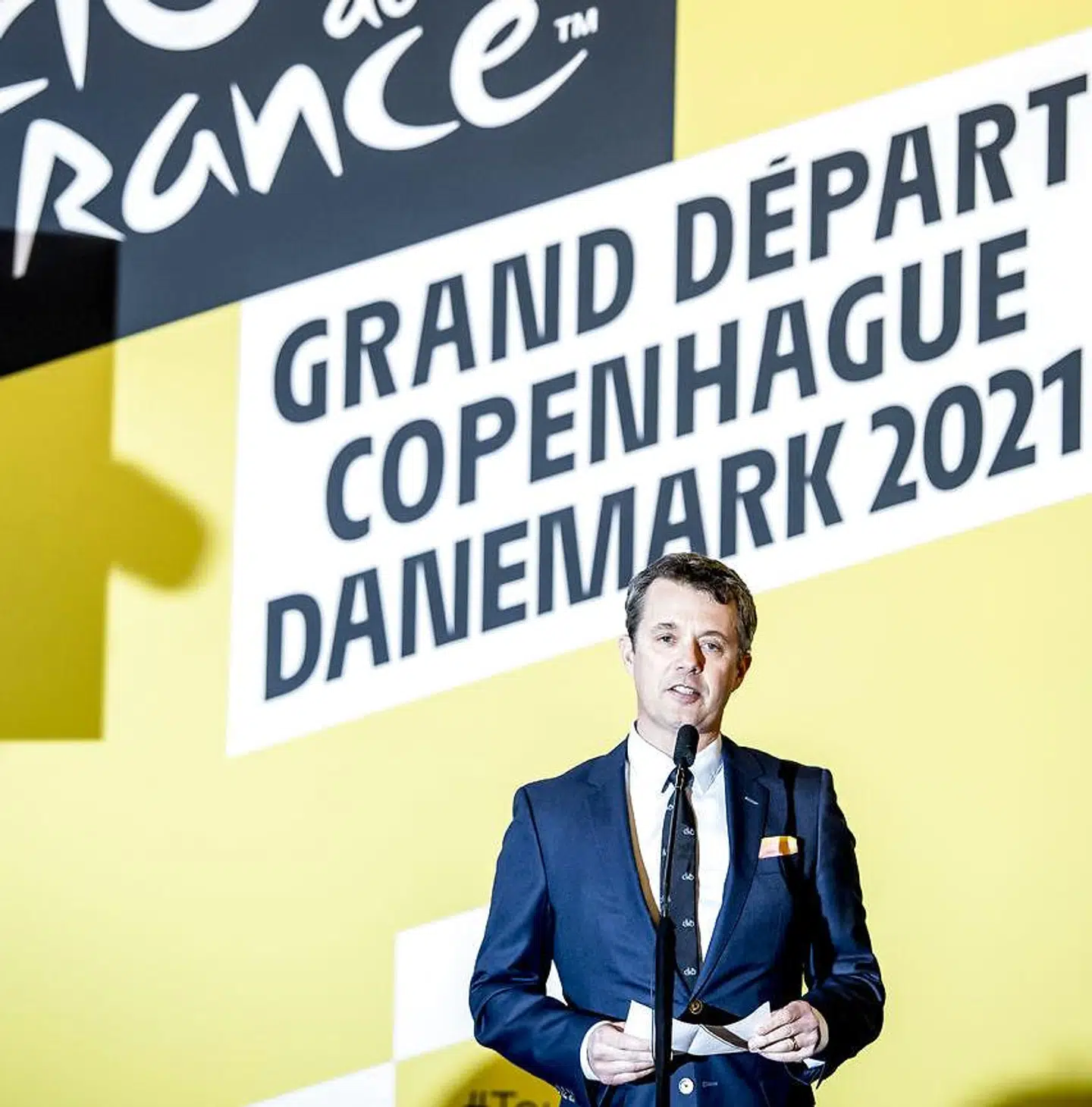 Kronprins Frederik taler under pressemøde om Tour de France på Københavns Rådhus, torsdag den 21. februar 2019.
