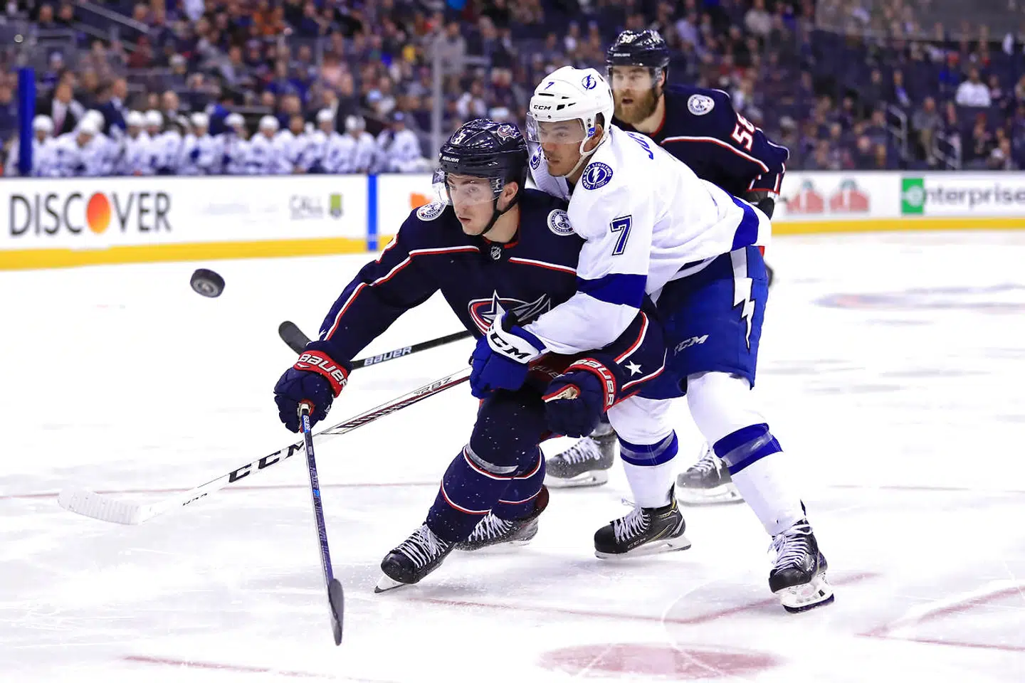 Fra kampen mellem Columbus Blue Jackets og Tampa Bay Lightning.
