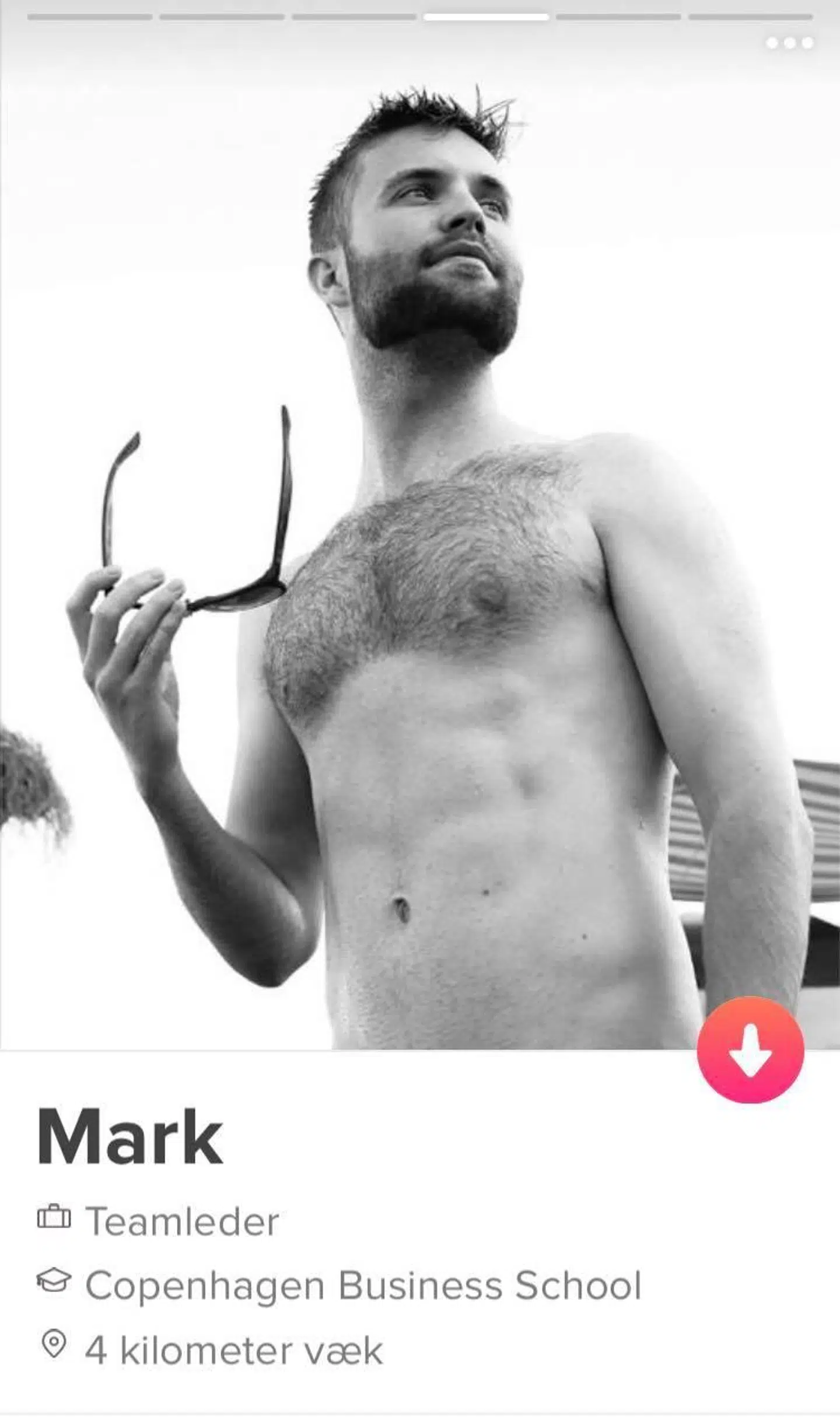 Fra Mark Thygesens Tinder-profil