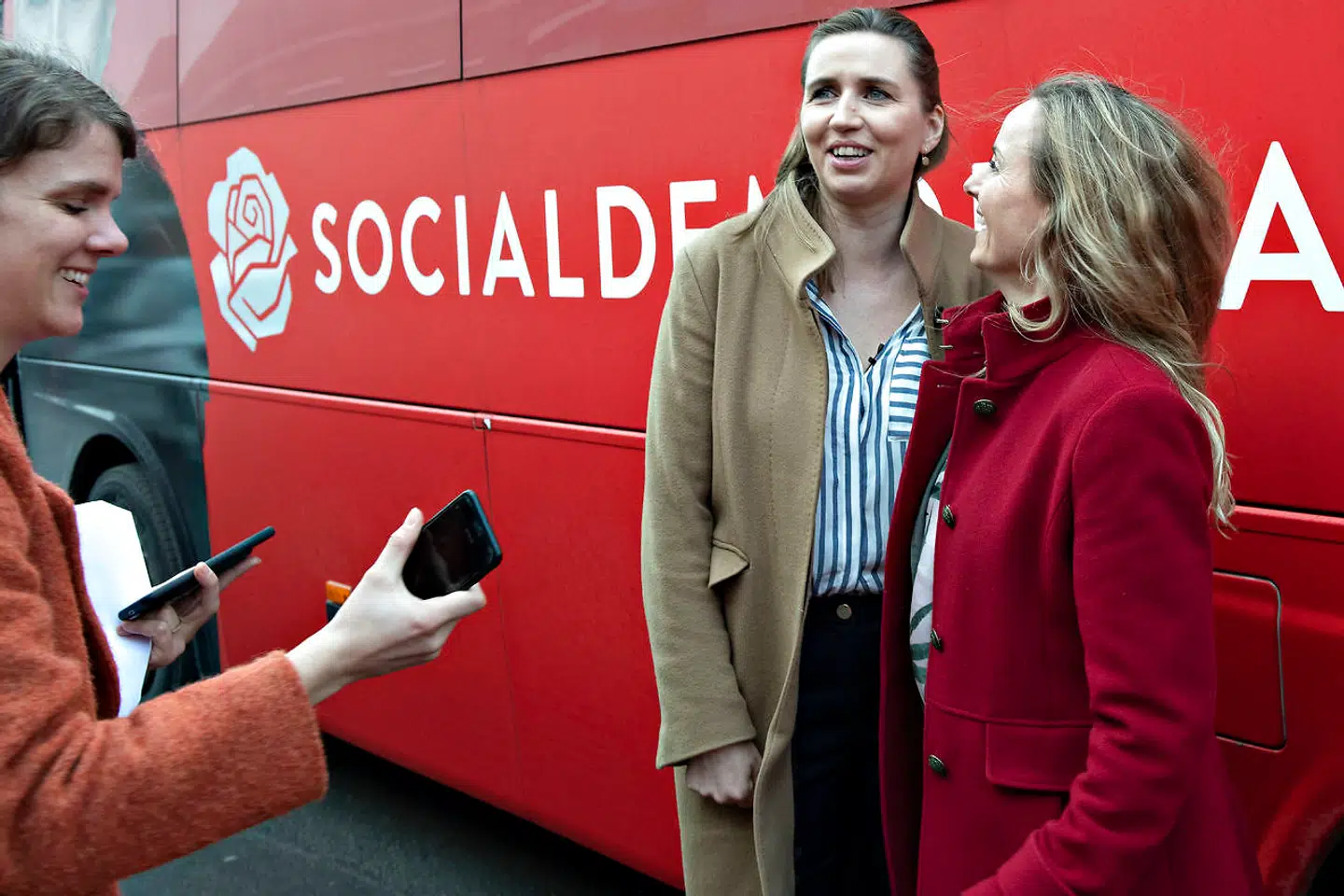 På tur med Socialdemokratiets kampagnebus sammen med Mette Frederiksen. Forenede Dampvaskerier, St. Heddinge 13.15. Tirsdag den 19. februar 2019.