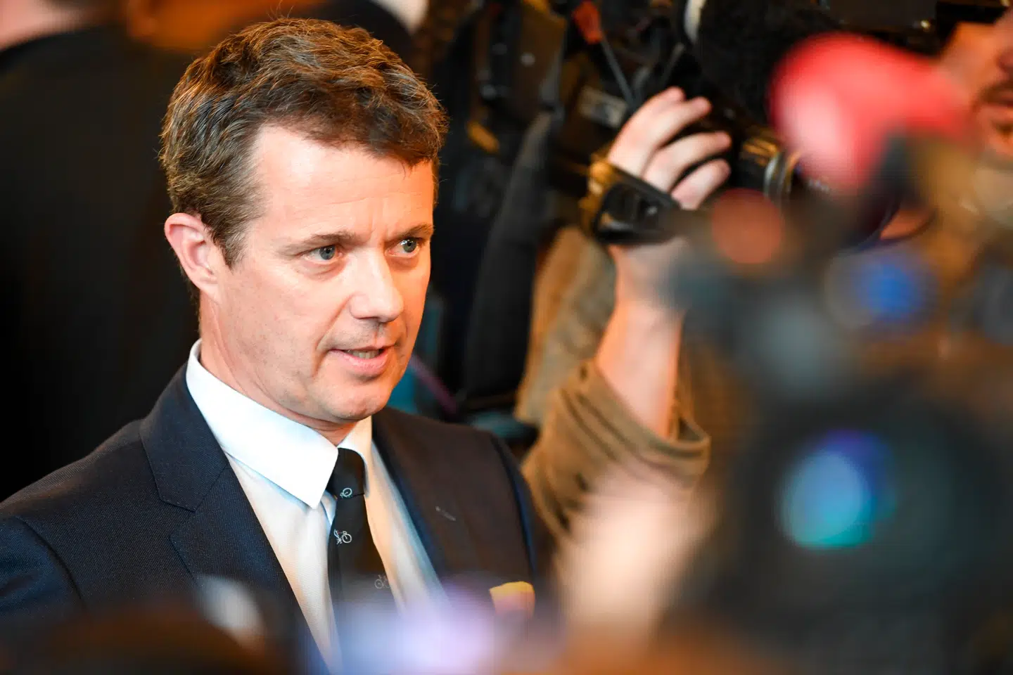 HKH Kronprins Frederik under Tour-pressemødet på Københavns Rådhus.