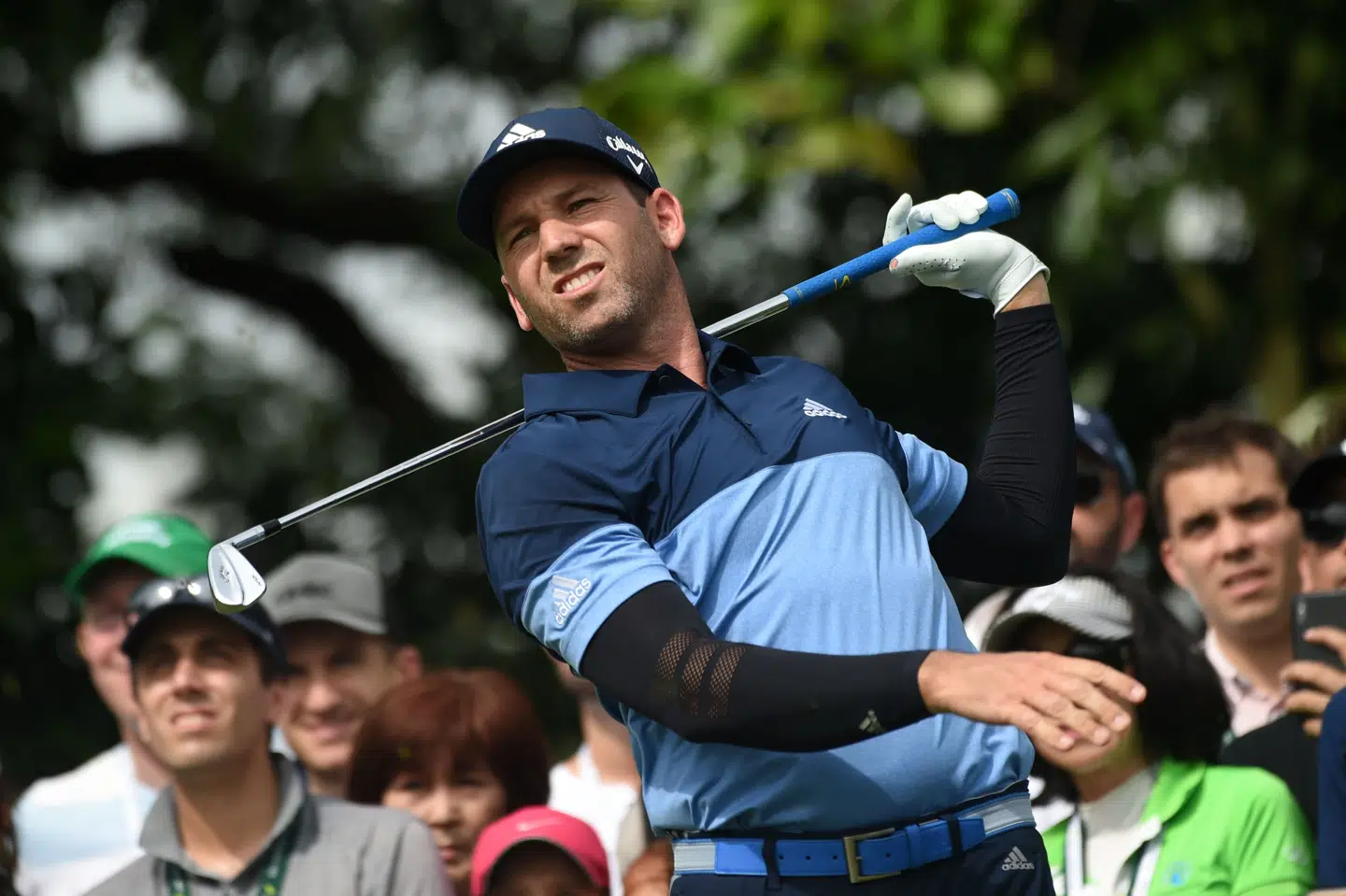 Sergio Garcia, der her ses under Singapore Open i januar, har undskyldt for sin opførsel ved Saudi International, hvor han ødelagde flere greens. Roslan Rahman/Ritzau Scanpix